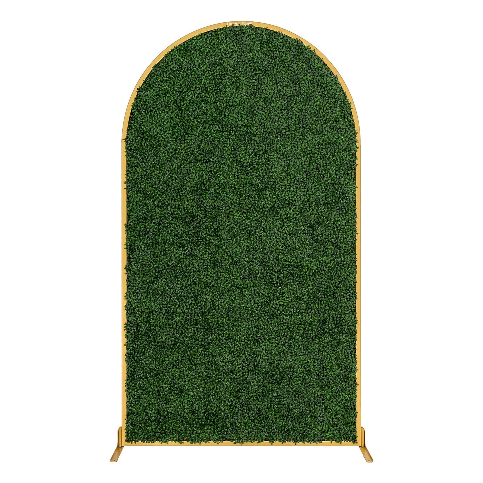 golden arch boxwood backdrop