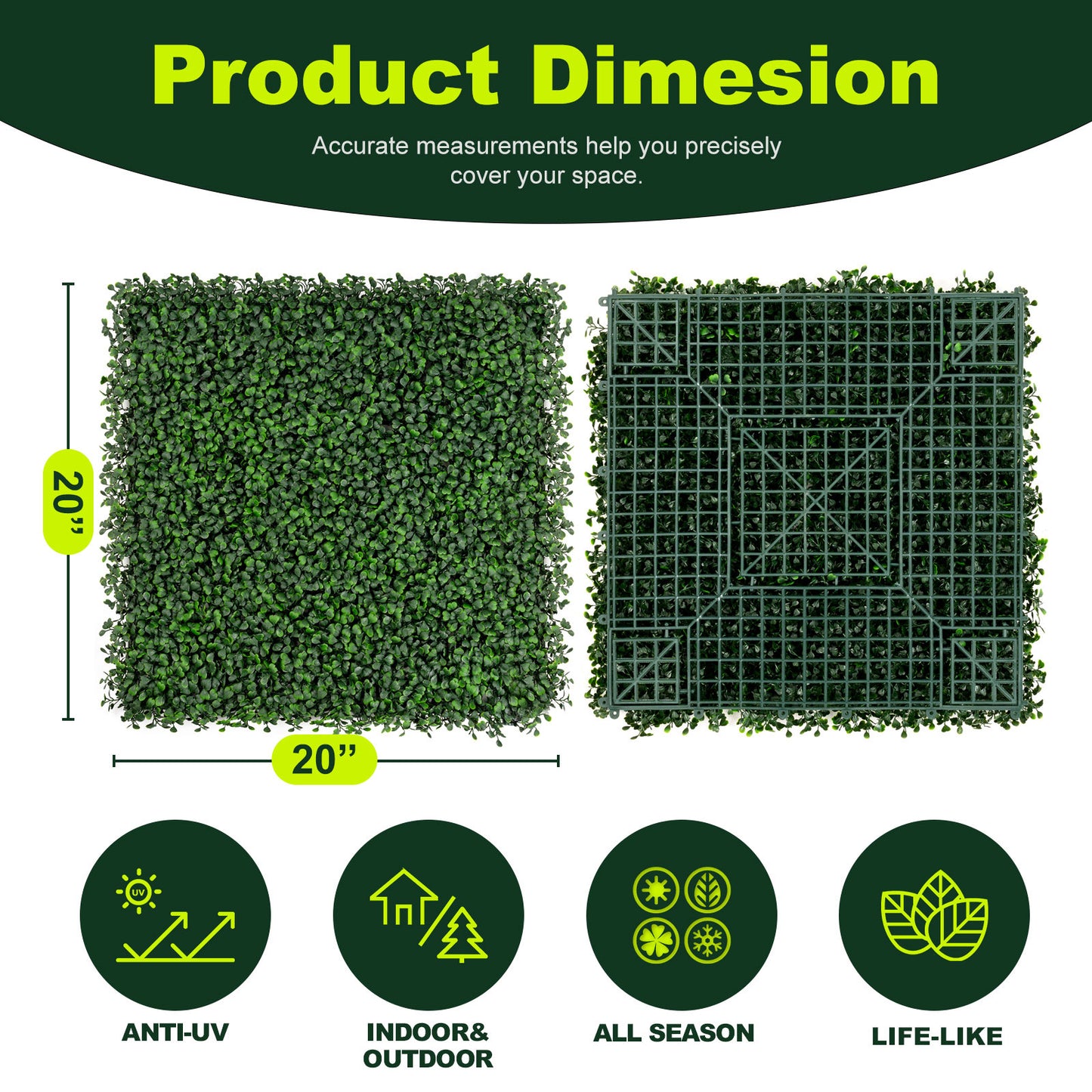 Artigwall 3D Green Wall dimensions