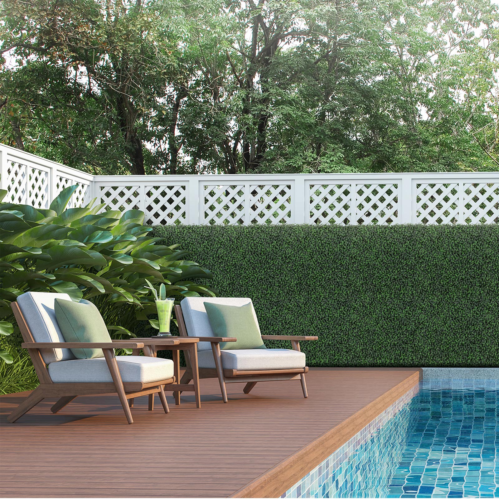 Artigwall 3D Green Wall near swimming pool
