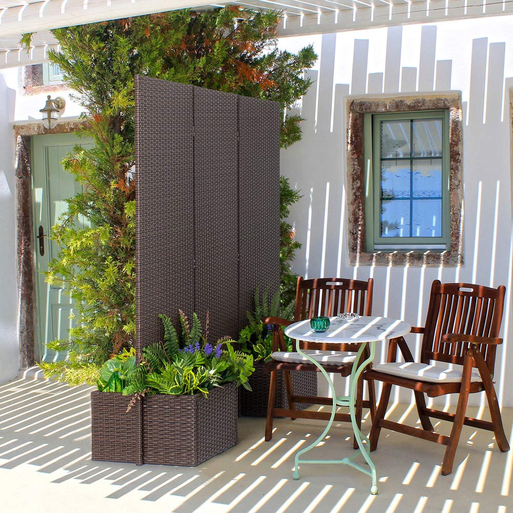 rattan room divider application outdoor