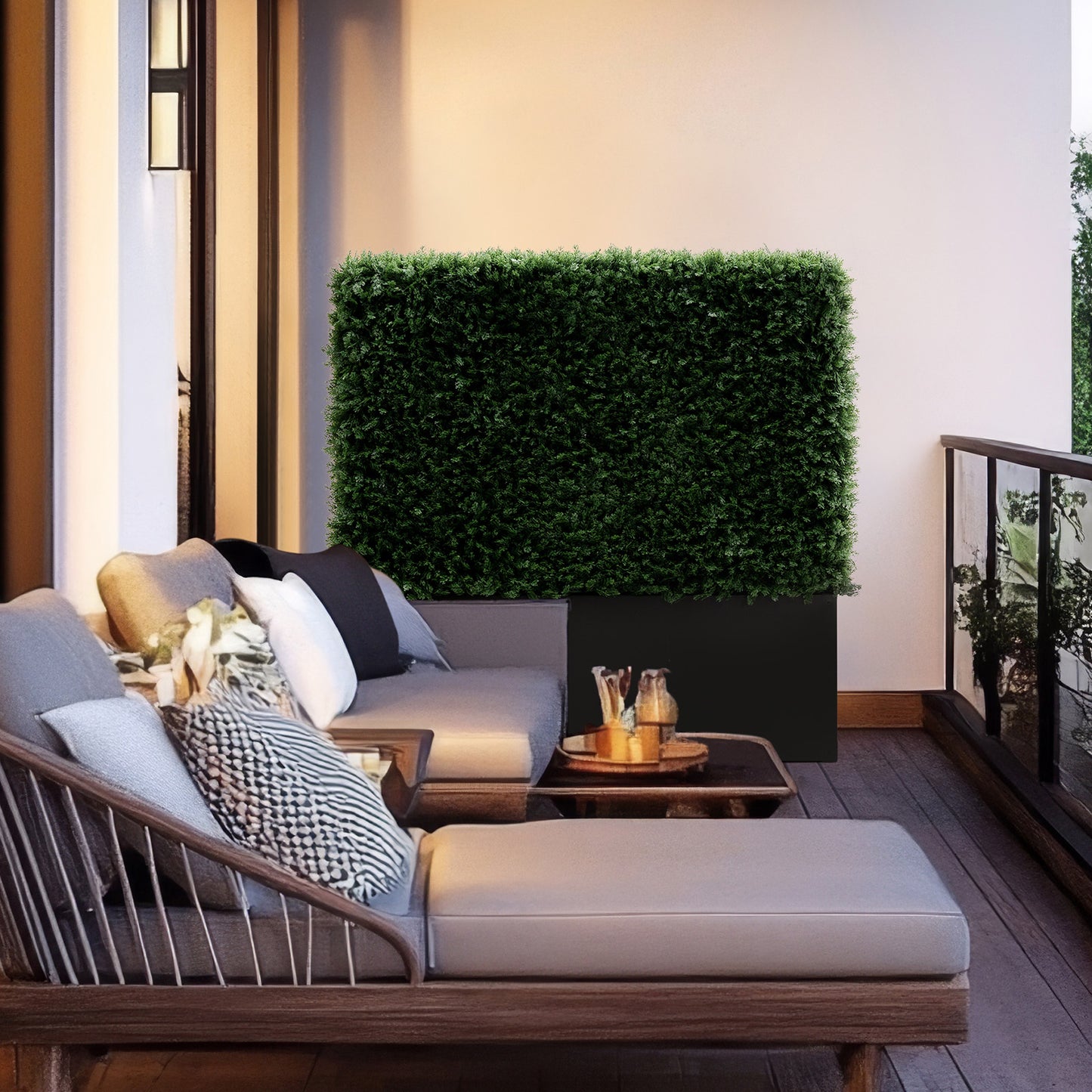 Artificial Cedar Hedge Fence Outdoor, 48" W x 48" H x 14" D