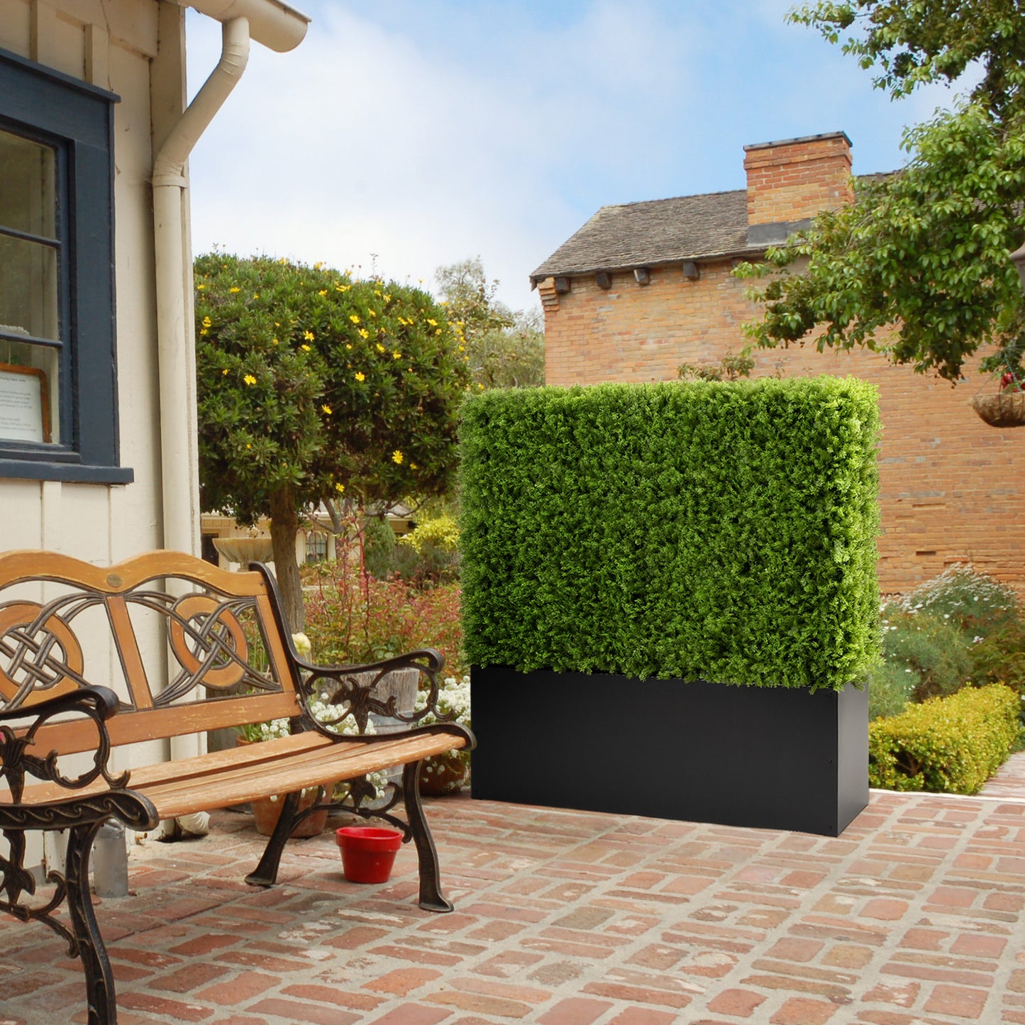 Artificial Cedar Hedge Fence Outdoor, 48" W x 48" H x 14" D