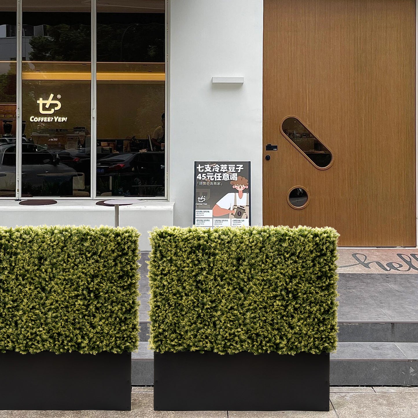 Artificial Cedar Hedge Fence Outdoor, 48" W x 48" H x 14" D