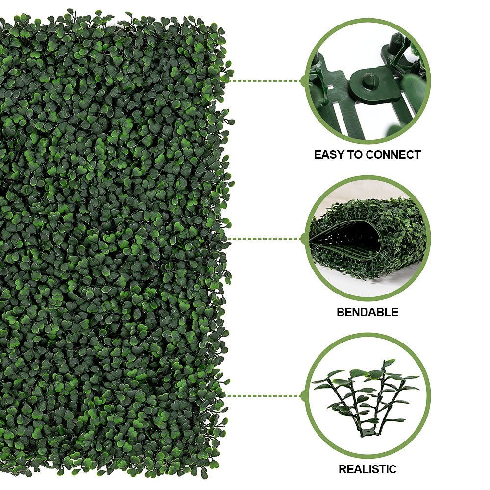 Artigwall artificial boxwood roll panel features