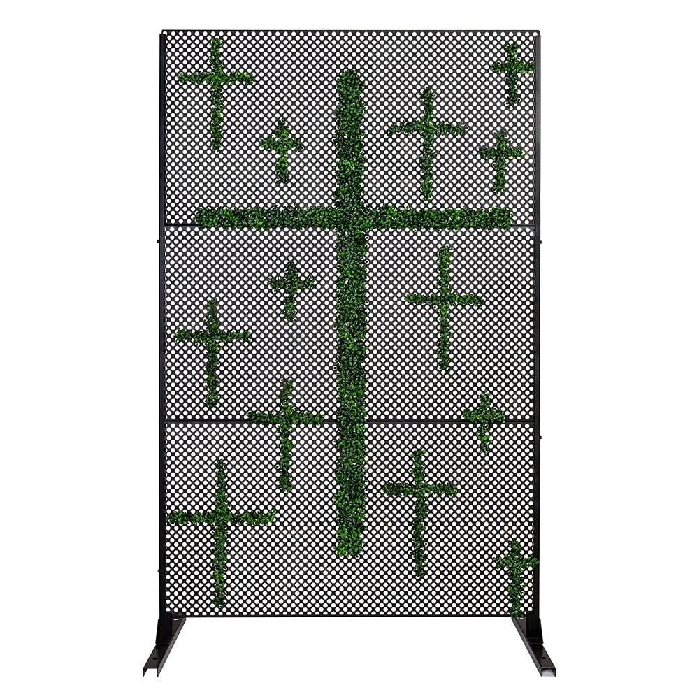 Front of Freestanding Outdoor Metal Privacy Fence Panel by Artigwall