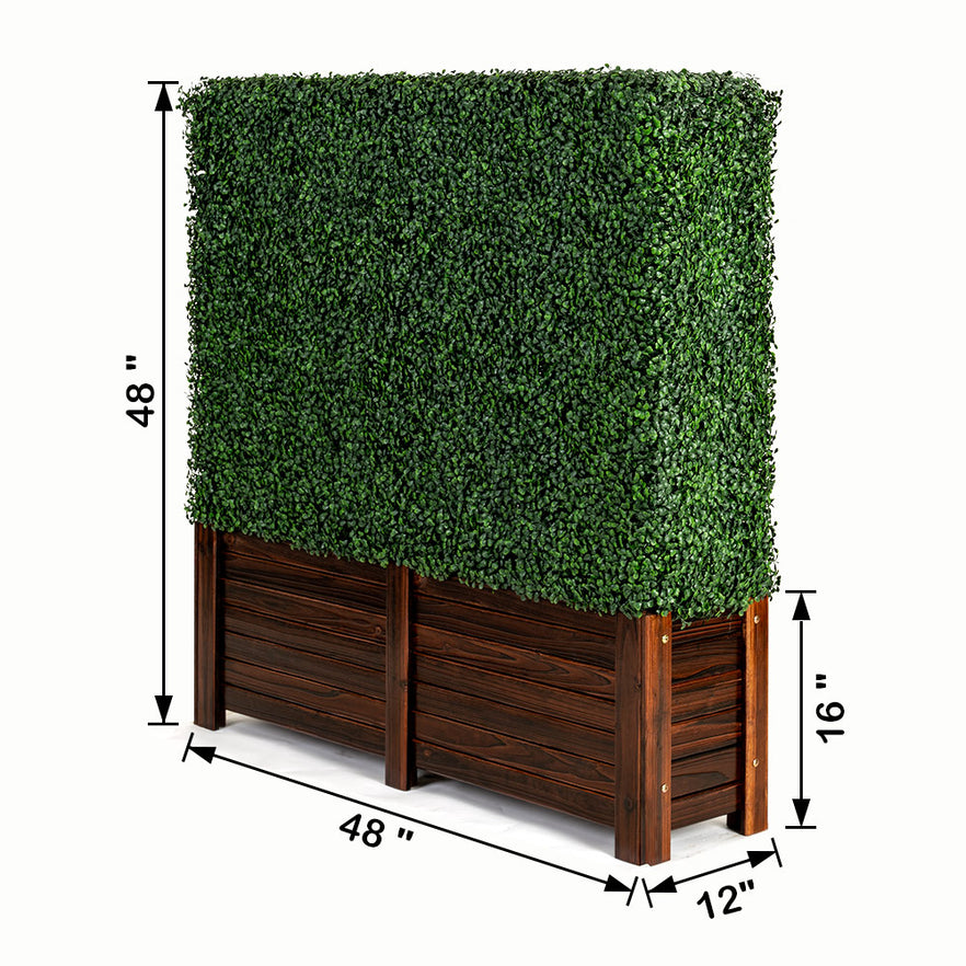 artificial_boxwood_hedge_with_wood_planter_box_dimension