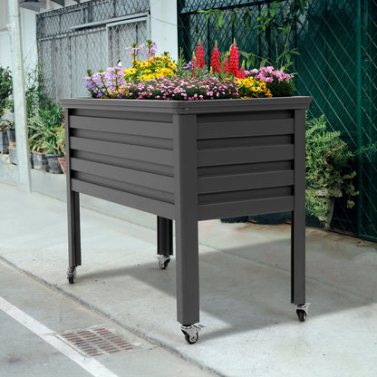 4ft aluminum raised garden bed grey application