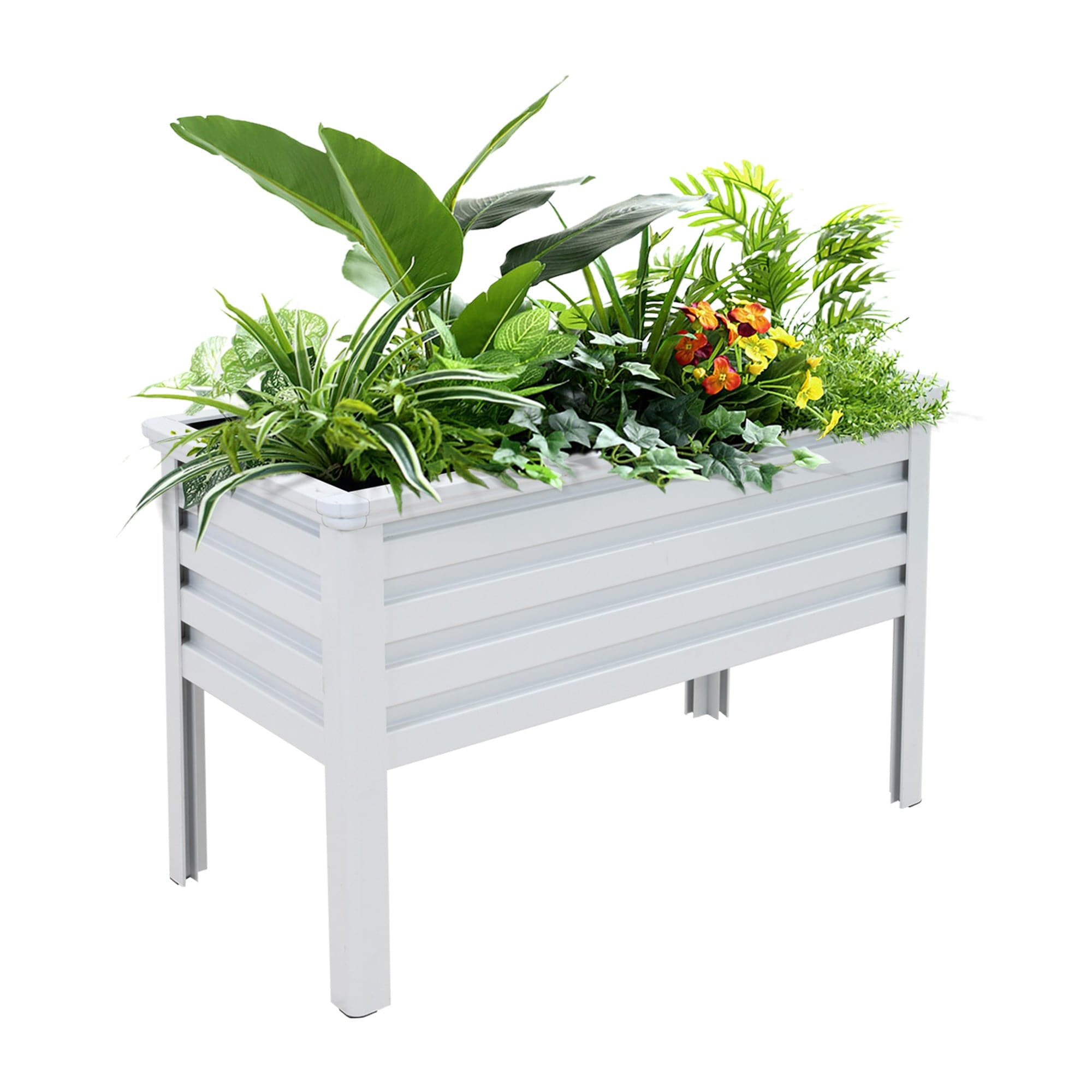 4ft aluminum raised garden bed-white