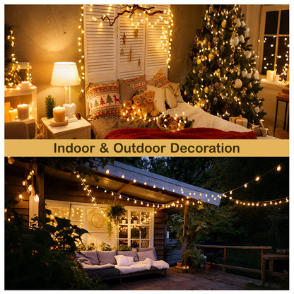 33FT 100 LED Christmas Globe String Lights, with Remote and 8 Modes, Timer, Waterproof for Bedroom, Garden, Wedding & Christmas Tree Decor, Warm White