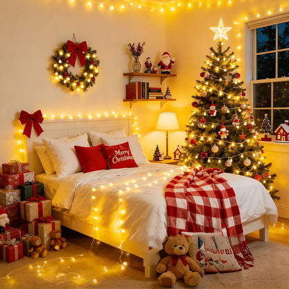 33FT 100 LED Christmas Globe String Lights, with Remote and 8 Modes, Timer, Waterproof for Bedroom, Garden, Wedding & Christmas Tree Decor, Warm White