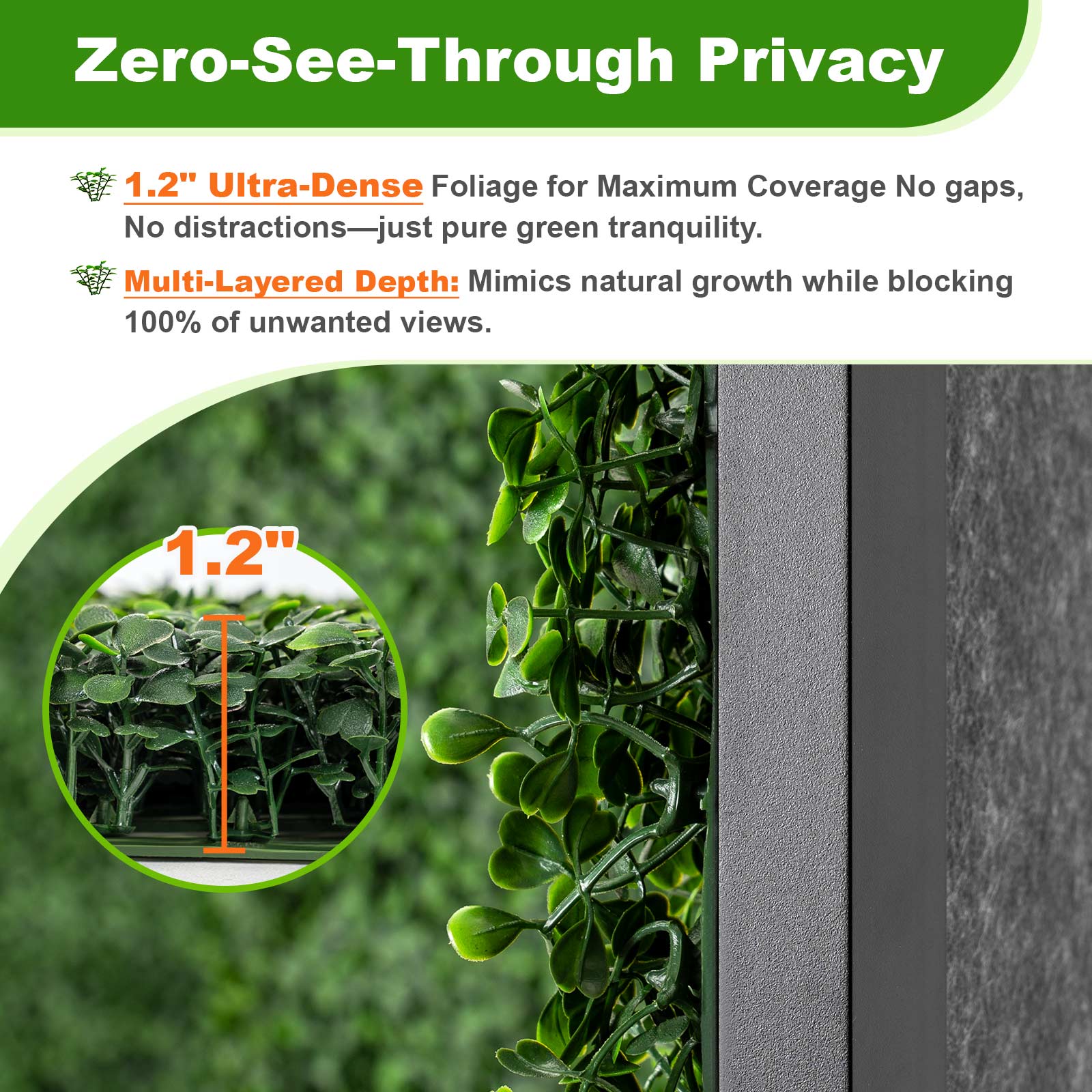 Folding Boxwood Backdrop Room Divider, Portable Double-Sided Privacy Screen
