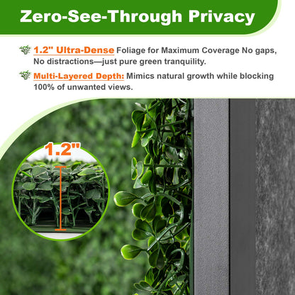 Folding Boxwood Backdrop Room Divider, Portable Double-Sided Privacy Screen