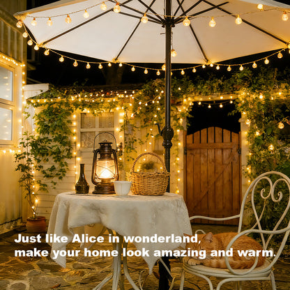 33FT 100 LED Christmas Globe String Lights, with Remote and 8 Modes, Timer, Waterproof for Bedroom, Garden, Wedding & Christmas Tree Decor, Warm White