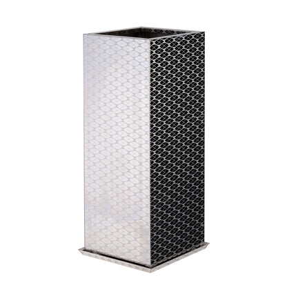 Luxury Tall Square Stainless Steel Decorative Planter 30"H, Modern Mirrored Planter Pots