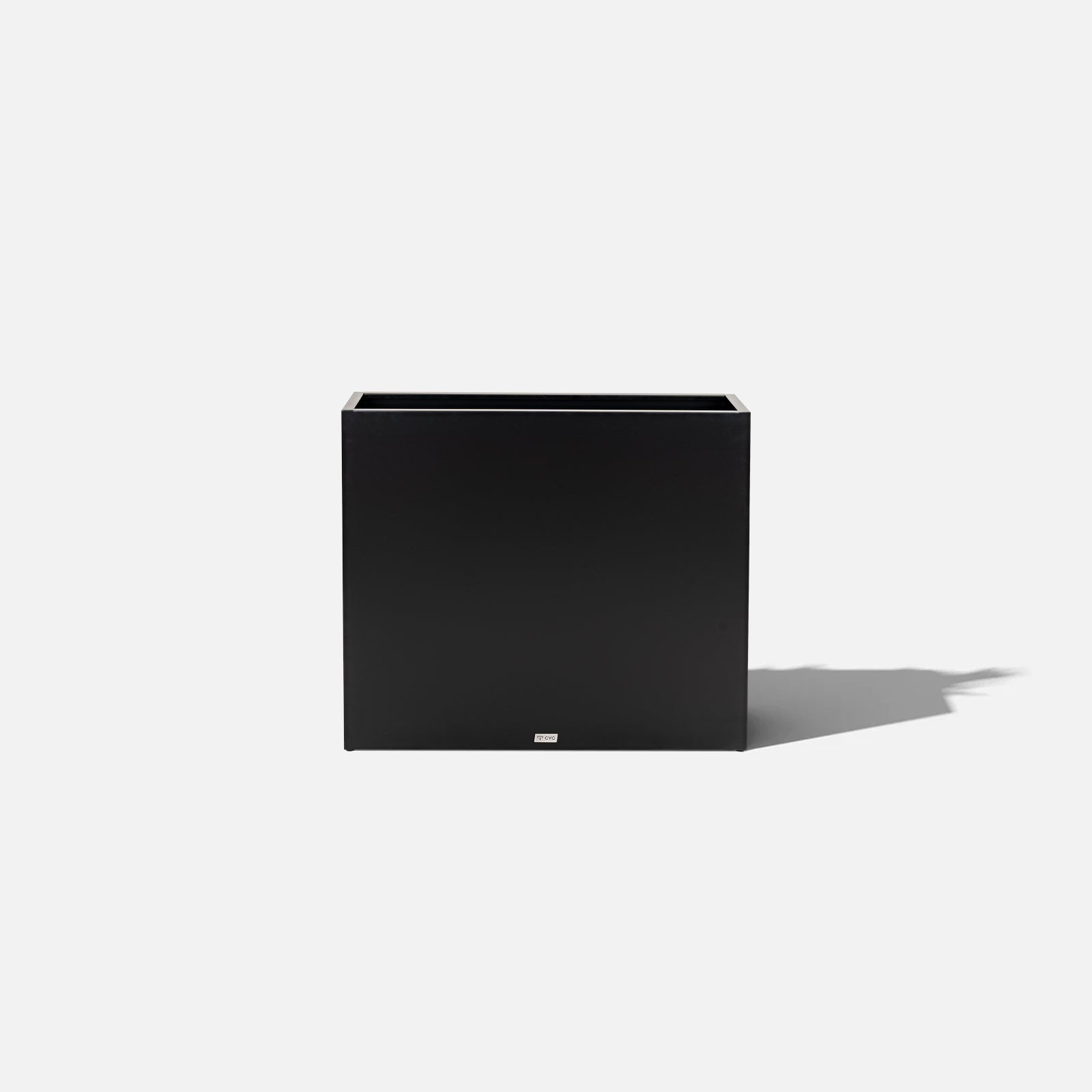 Large rectangular black metal planter box by Artigwall