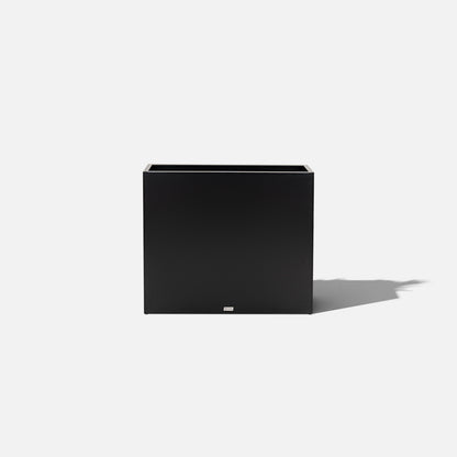 Large rectangular black metal planter box by Artigwall