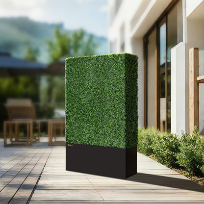 38x64_inch_dimensions_of_Artigwall_s_artificial_boxwood_hedge_with_planter_box
