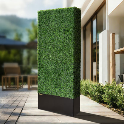 38x96_inch_dimensions_of_Artigwall_s_artificial_boxwood_hedge_with_planter_box