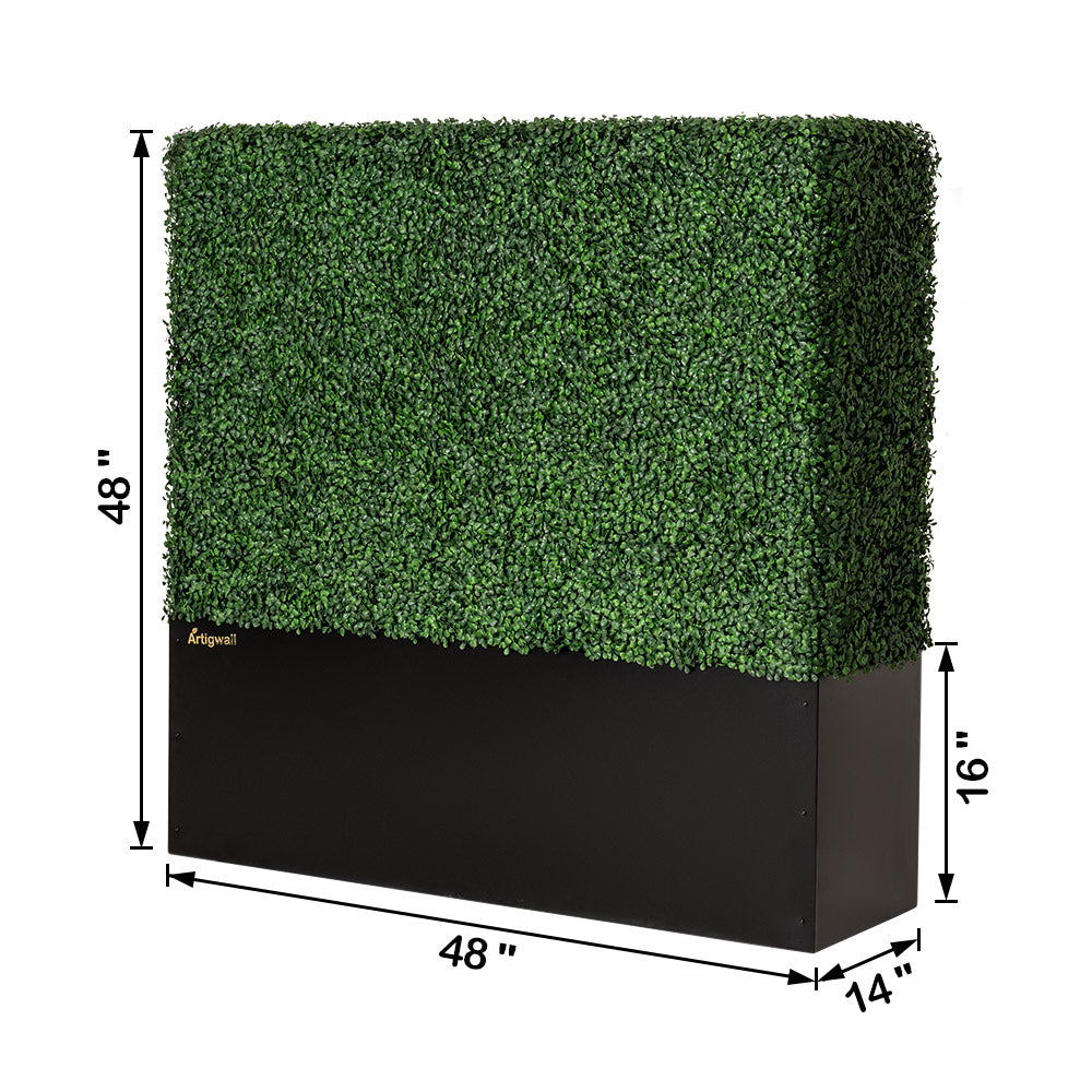 Artigwall 48x48 artificial boxwood hedge wall dimensions
