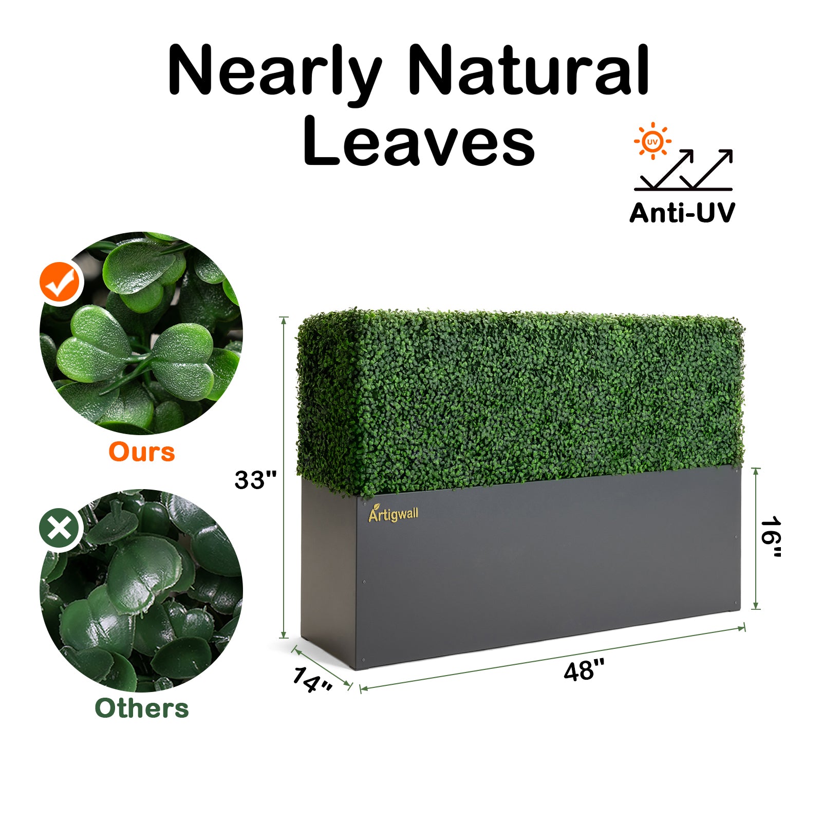 48x33_inch_dimensions_of_freestanding_artificial_hedge_with_dark-grey_planter_box