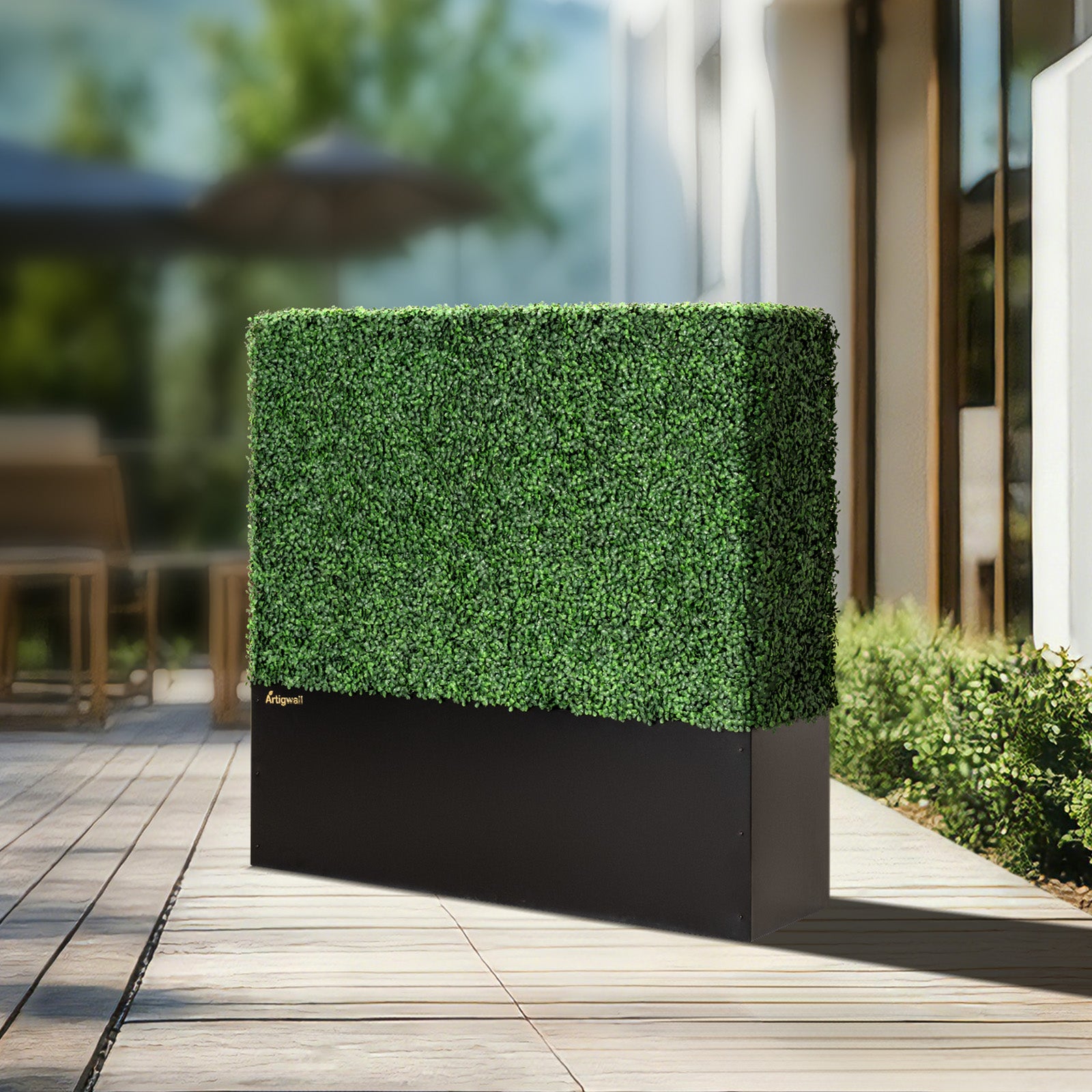 48x48_inch_Dimensions_of_Artigwall_s_artificial_boxwood_hedge_with_planter_box