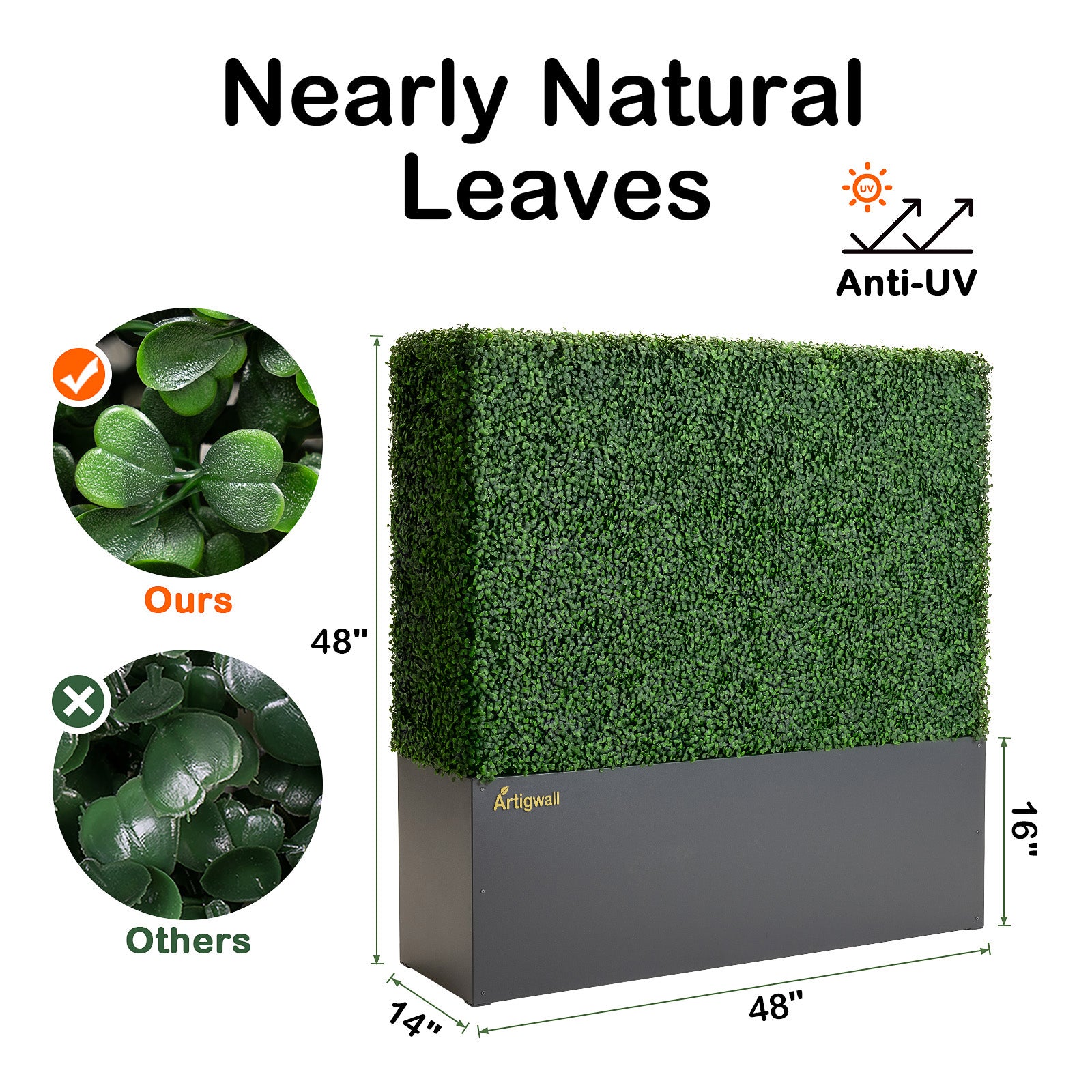 Artigwall® Artificial Boxwood Hedge Wall Generation III