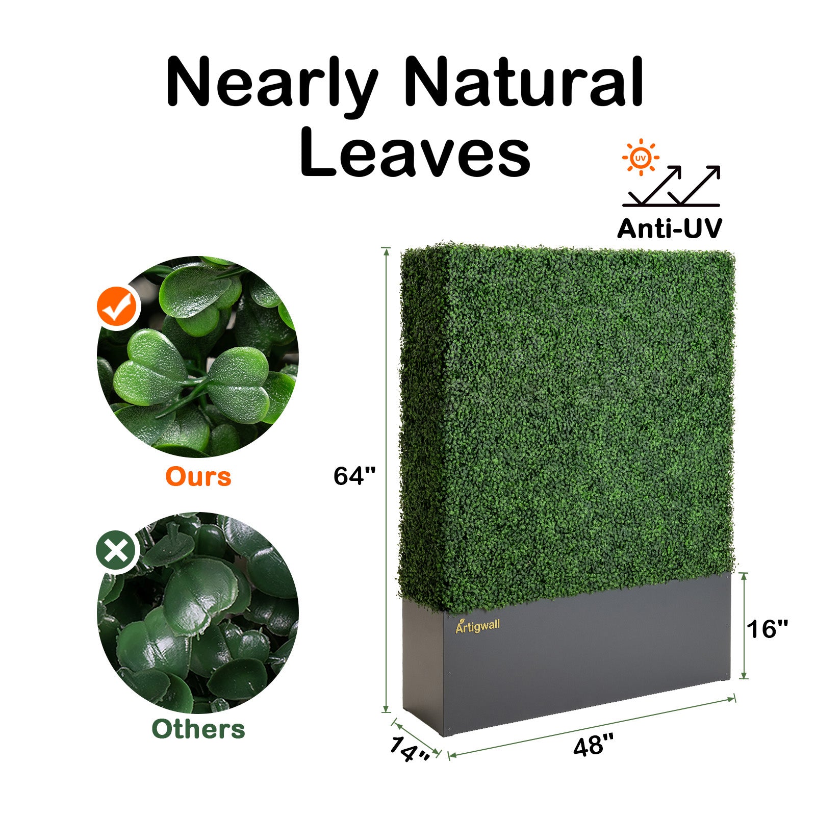 Artigwall® Artificial Boxwood Hedge Wall Generation III
