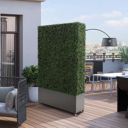 48x79_inch_freestanding_artificial_hedge_with_dark-grey_planter_box for rooftop