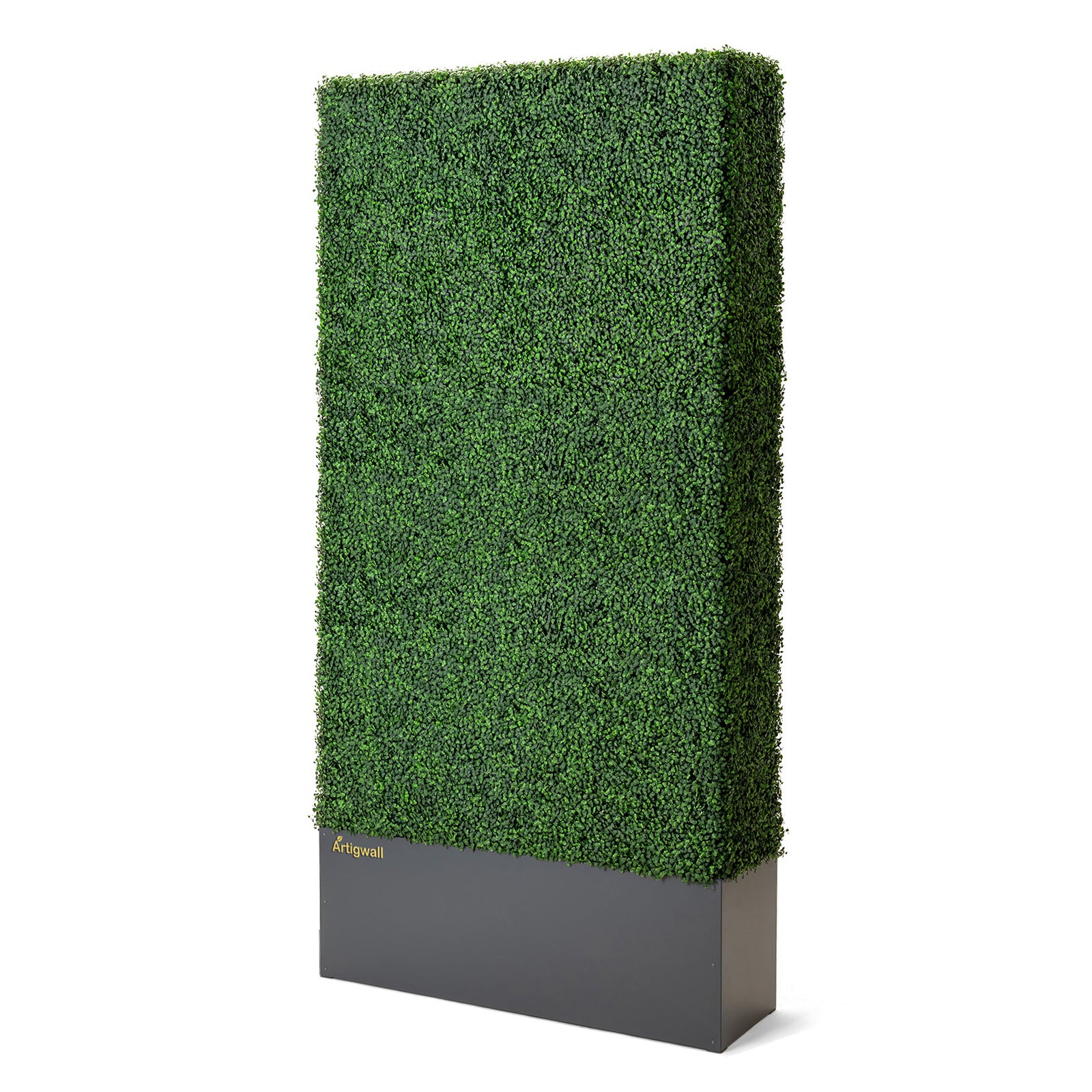 48x96_inch_freestanding_artificial_hedge_with_dark-grey_planter_box_front