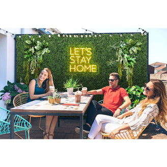 Artigwall 3D Green Wall used as patio backdrop