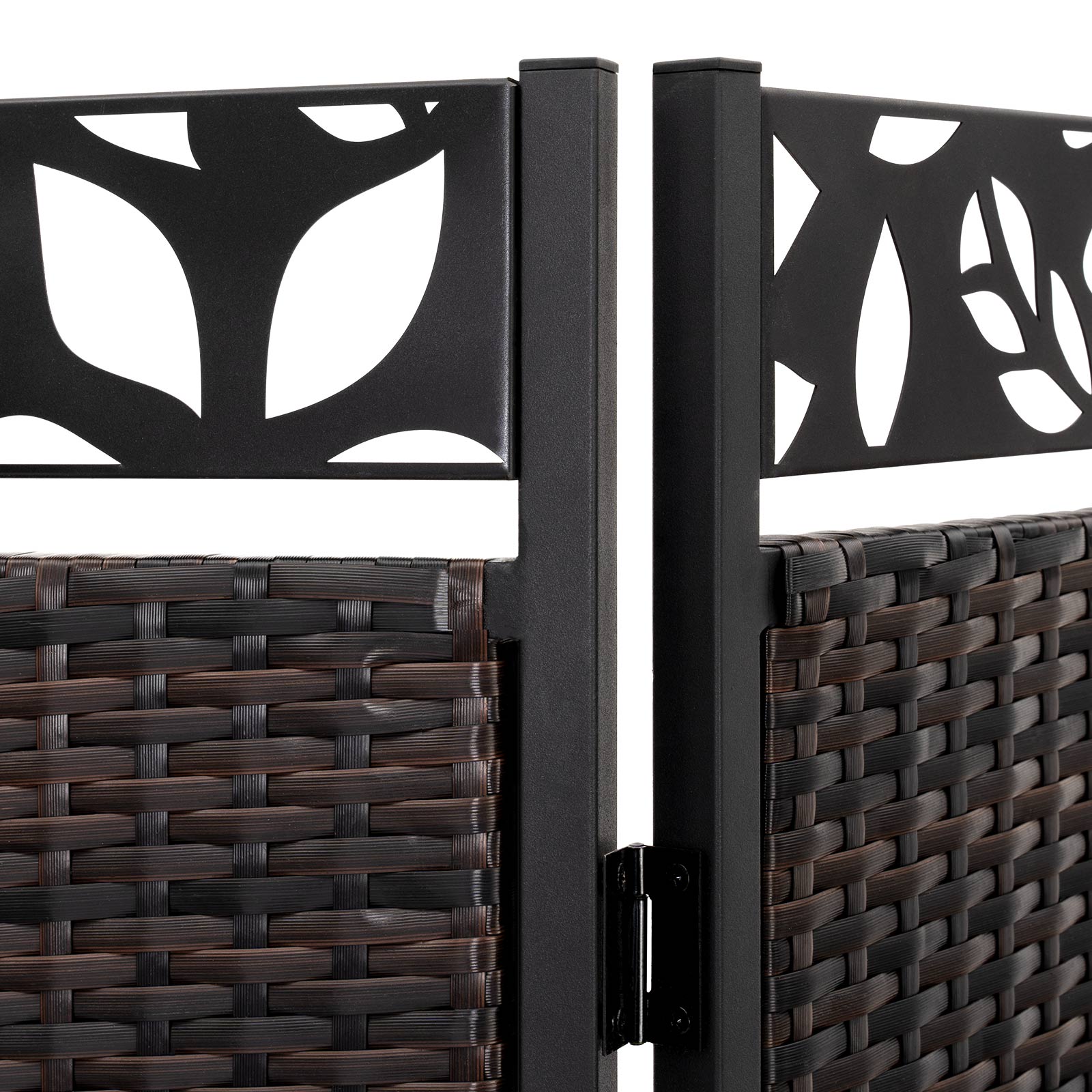 Close up of legs on the Rattan Outdoor Privacy Screen by Artigwall