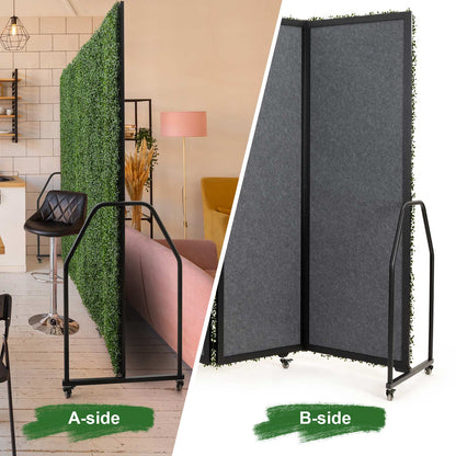Folding Boxwood Backdrop Room Divider, Portable Double-Sided Privacy Screen