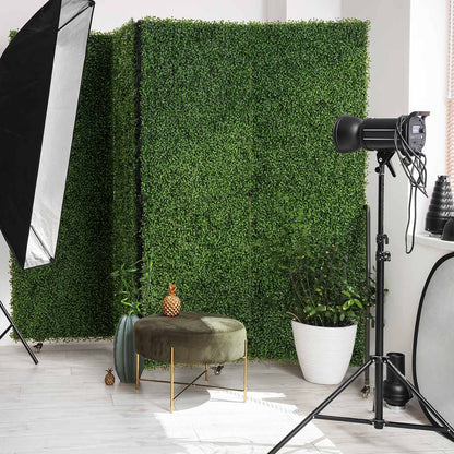 Folding Boxwood Backdrop Room Divider, Portable Double-Sided Privacy Screen