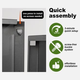Infographic showing quick assembly of the Tall Corten Steel Planter Box by Artigwall