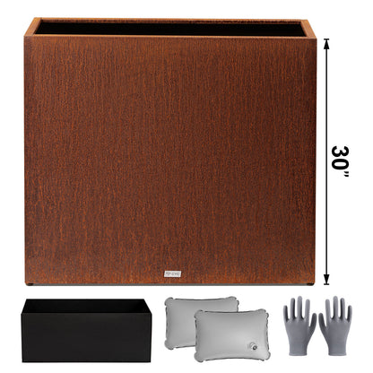 Large_Rectangular_Corten_Steel_Planter_Box_Dimensions_and_accessories
