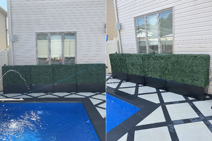 Artigwall® 60 inch Large Boxwood Hedge Wall Generation 4 near swimming pool