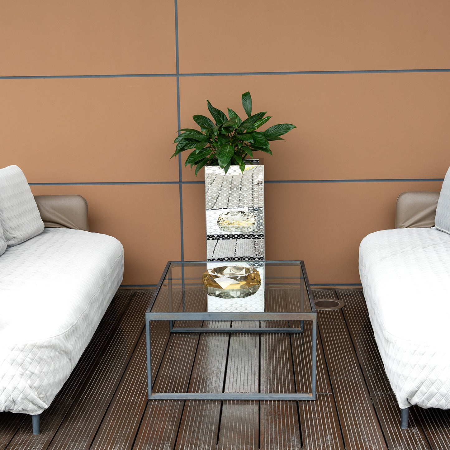 Luxury Tall Square Stainless Steel Decorative Planter 30"H, Modern Mirrored Planter Pots