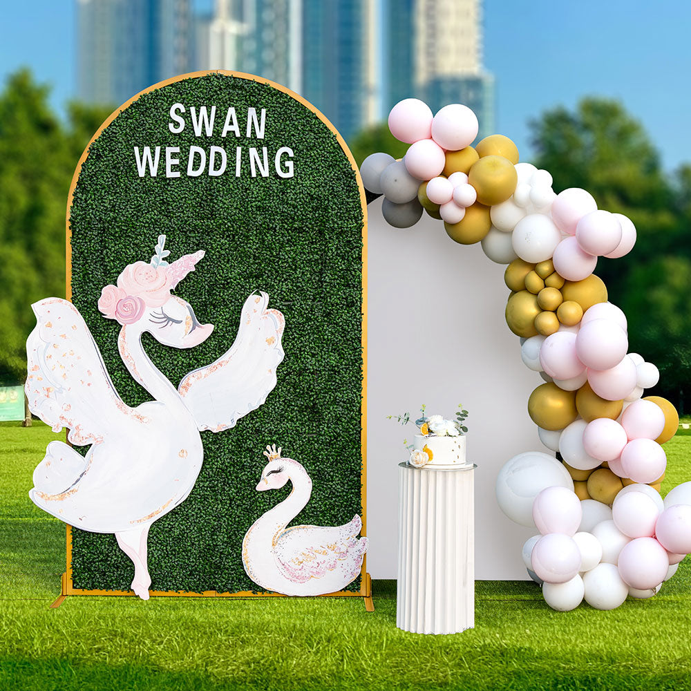 Fully decorated Chiara greenery wall backdrop set by Artigwall