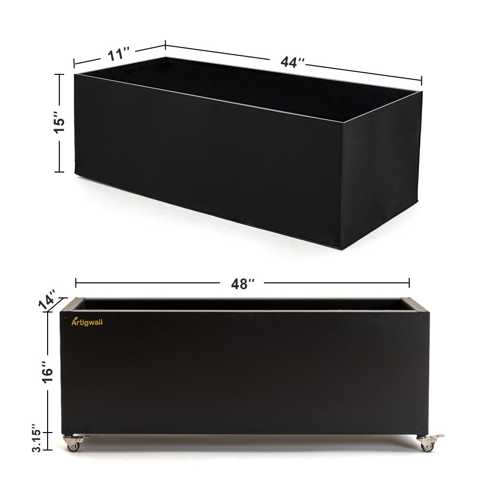 black_stainless_steel_planter_box_dimension