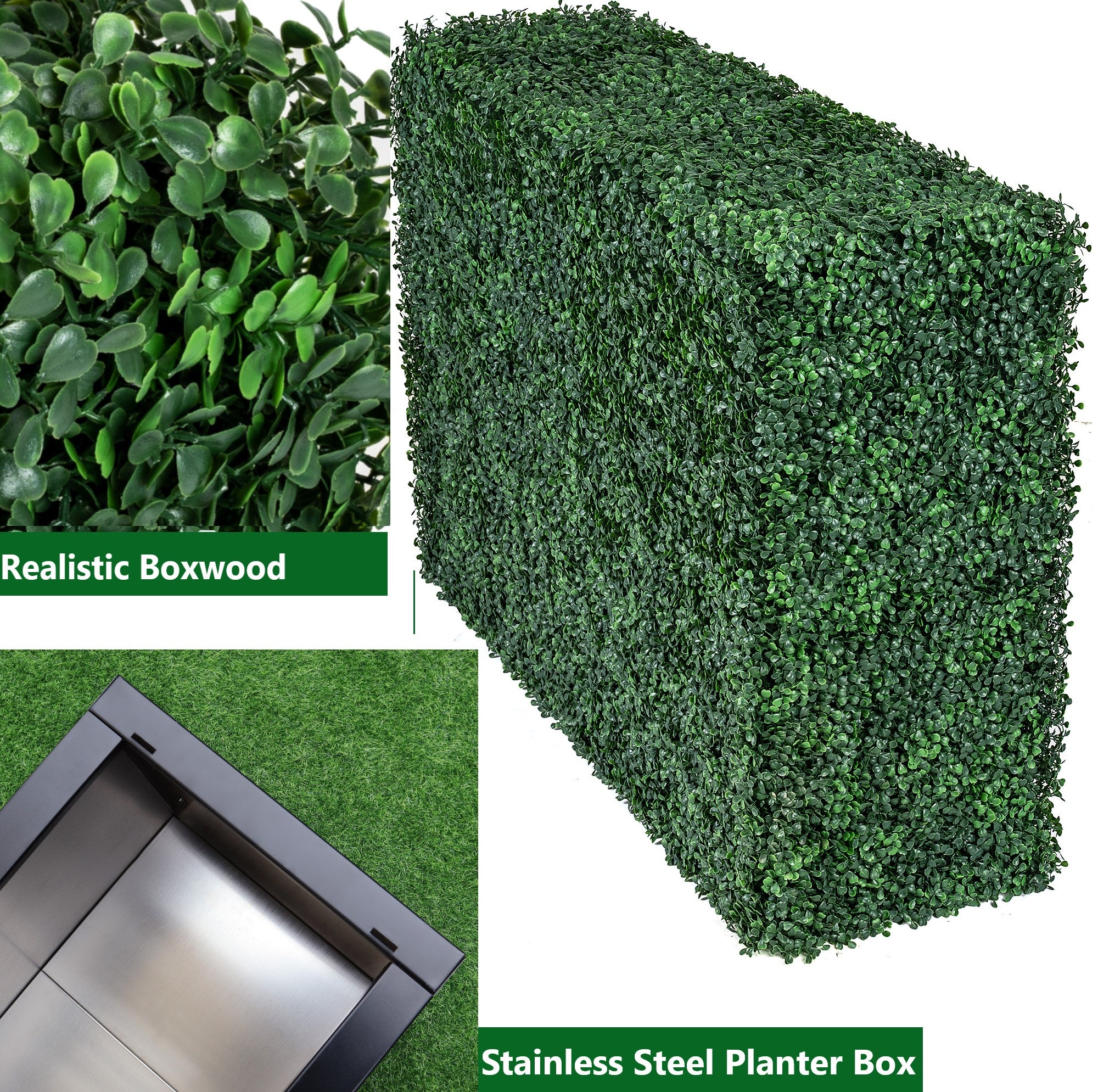 Artigwall® 60 inch Wide Boxwood Hedge Wall Generation 4 Without Wheels