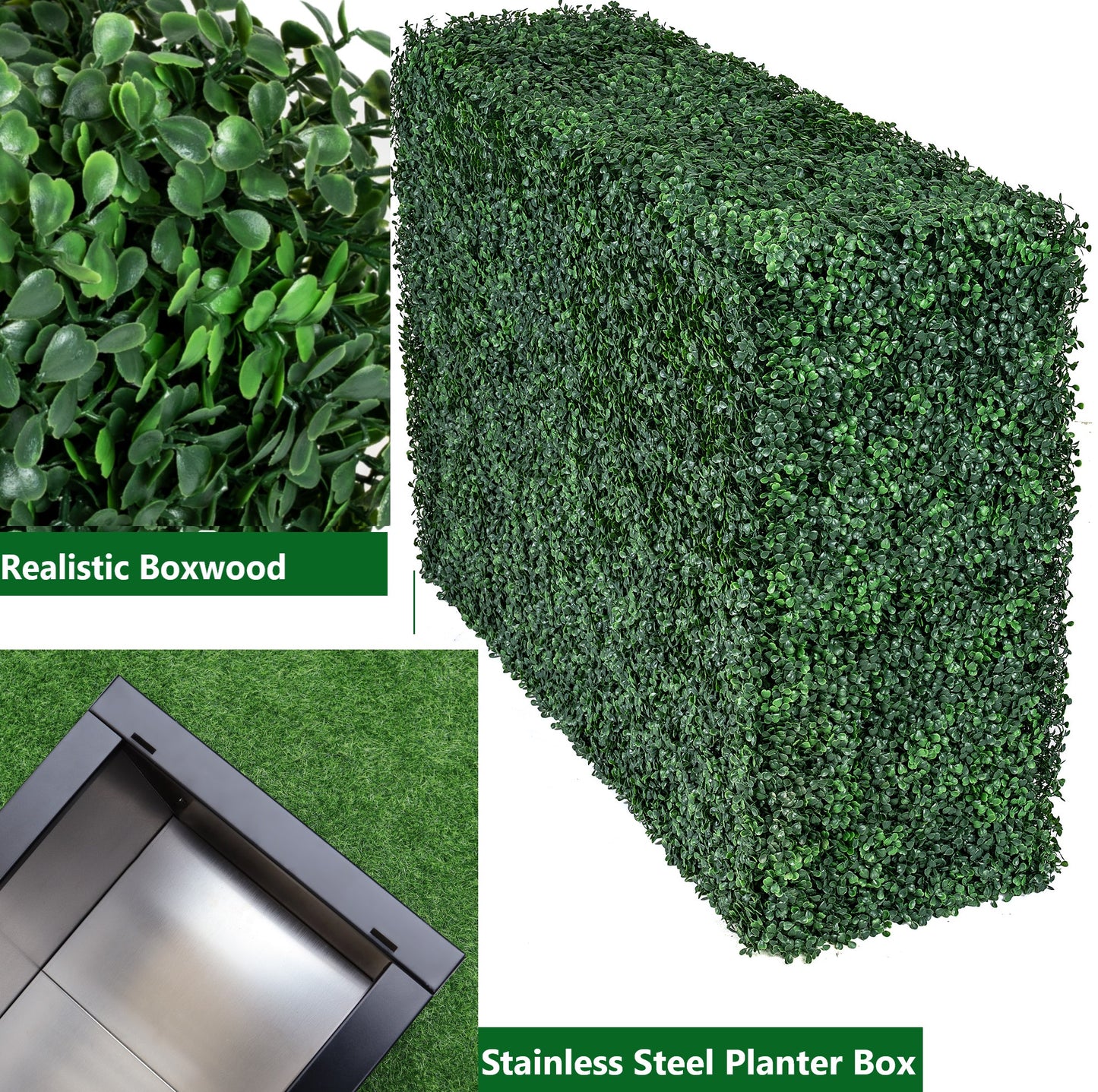 Artigwall® 60 inch Wide Boxwood Hedge Wall Generation 4 Without Wheels