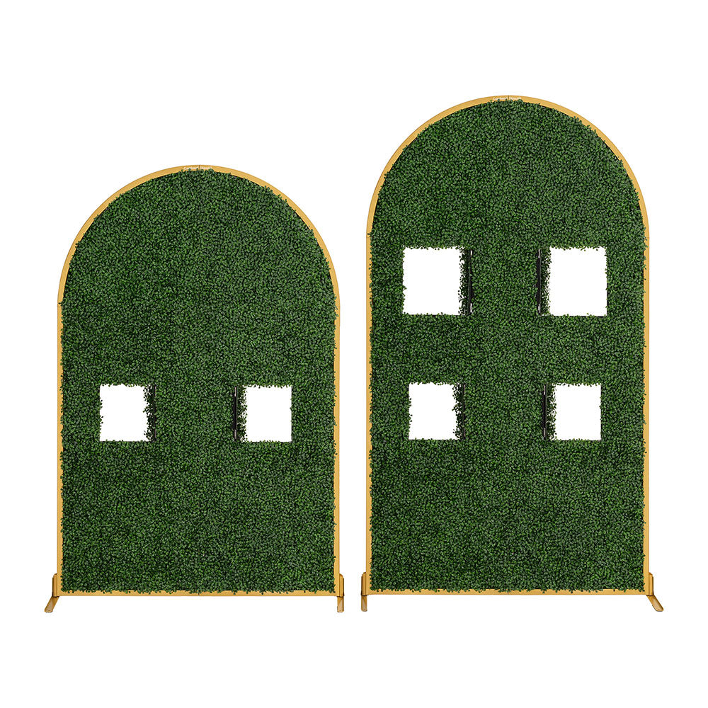 faux_boxwood_greenery_arched_wall_backdrop_set