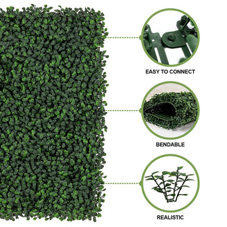 Artigwall artificial boxwood roll panel features