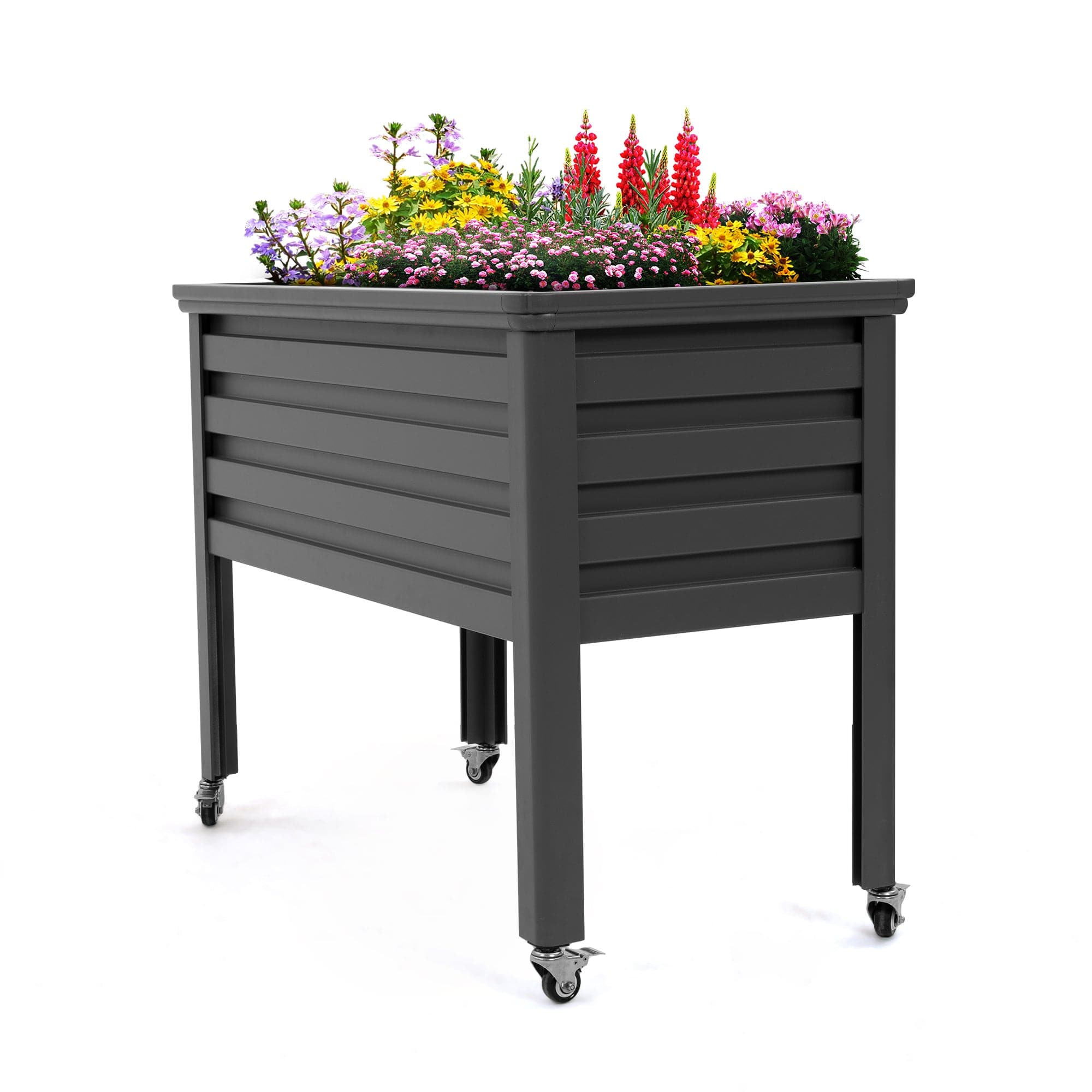 4ft aluminum raised garden bed grey