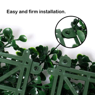 Artigwall artificial boxwood roll panel installation detail