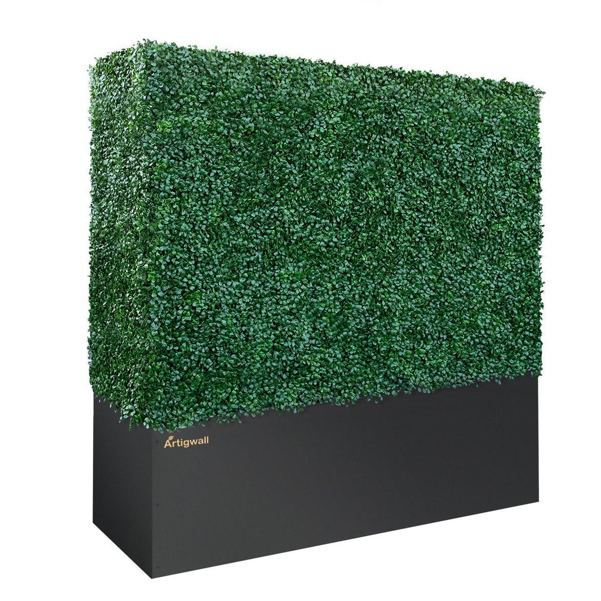 artificial hedge wall with planter box